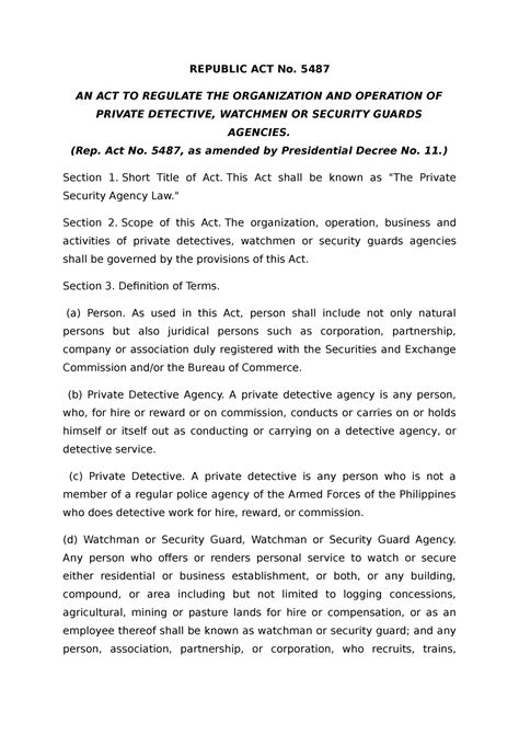 REPUBLIC ACT NO. 5487 .